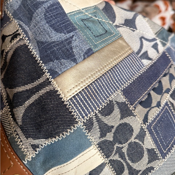 Vintage Y2K Coach Carly Blue Denim Patchwork Shoulder Bag 12215 - Picture 8 of 14